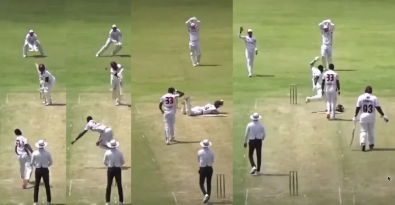 WATCH: Jayden Seales produces a vicious bouncer leaving batter stunned, before dangerous pitch forces match abandonment