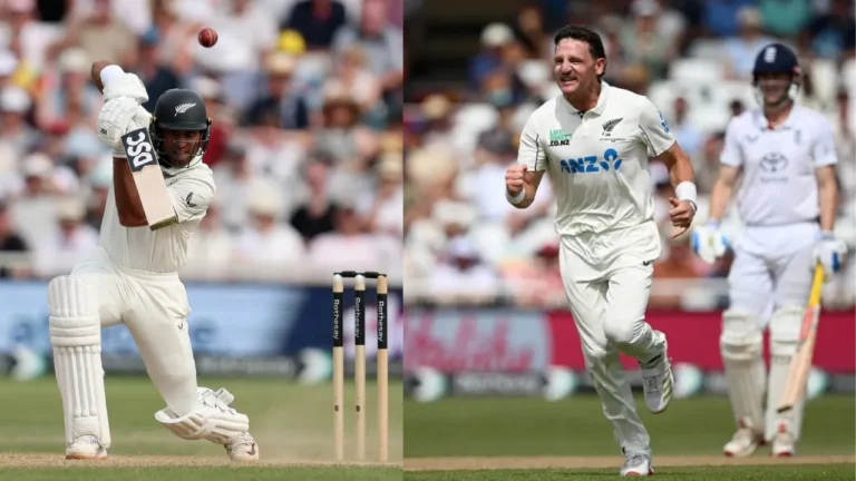 Nathan Smith’s four-wicket haul and Rachin Ravindra’s blazing knock put New Zealand ahead against England on Day 3 of the third Test