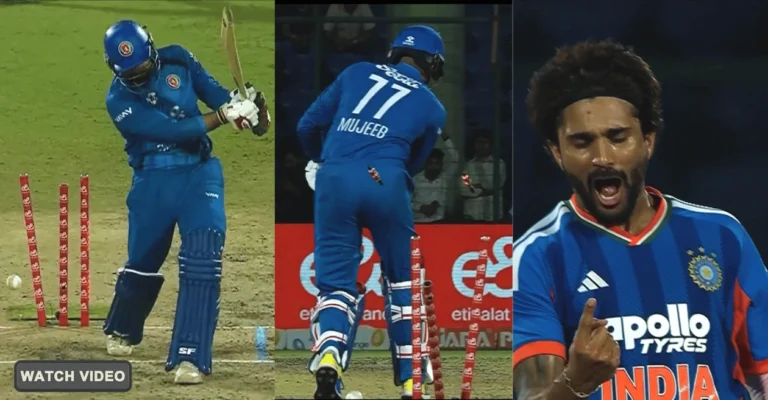 [WATCH] Nitish Kumar Reddy picks three wickets in an over to dismantle Afghanistan in AFG vs IND 3rd T20I