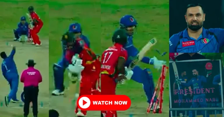 AFG vs ZIM [WATCH]: Rahmanullah Gurbaz pulls off stunning stumping as Mohammad Nabi claims 300th international wicket in Tri-Series final