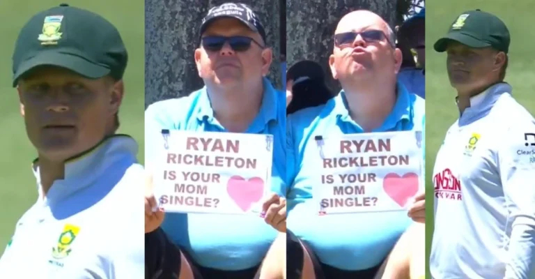 WATCH: Ryan Rickelton’s reaction to a fan’s cheeky ‘Is your mom single?’ banner goes viral in 3rd Test